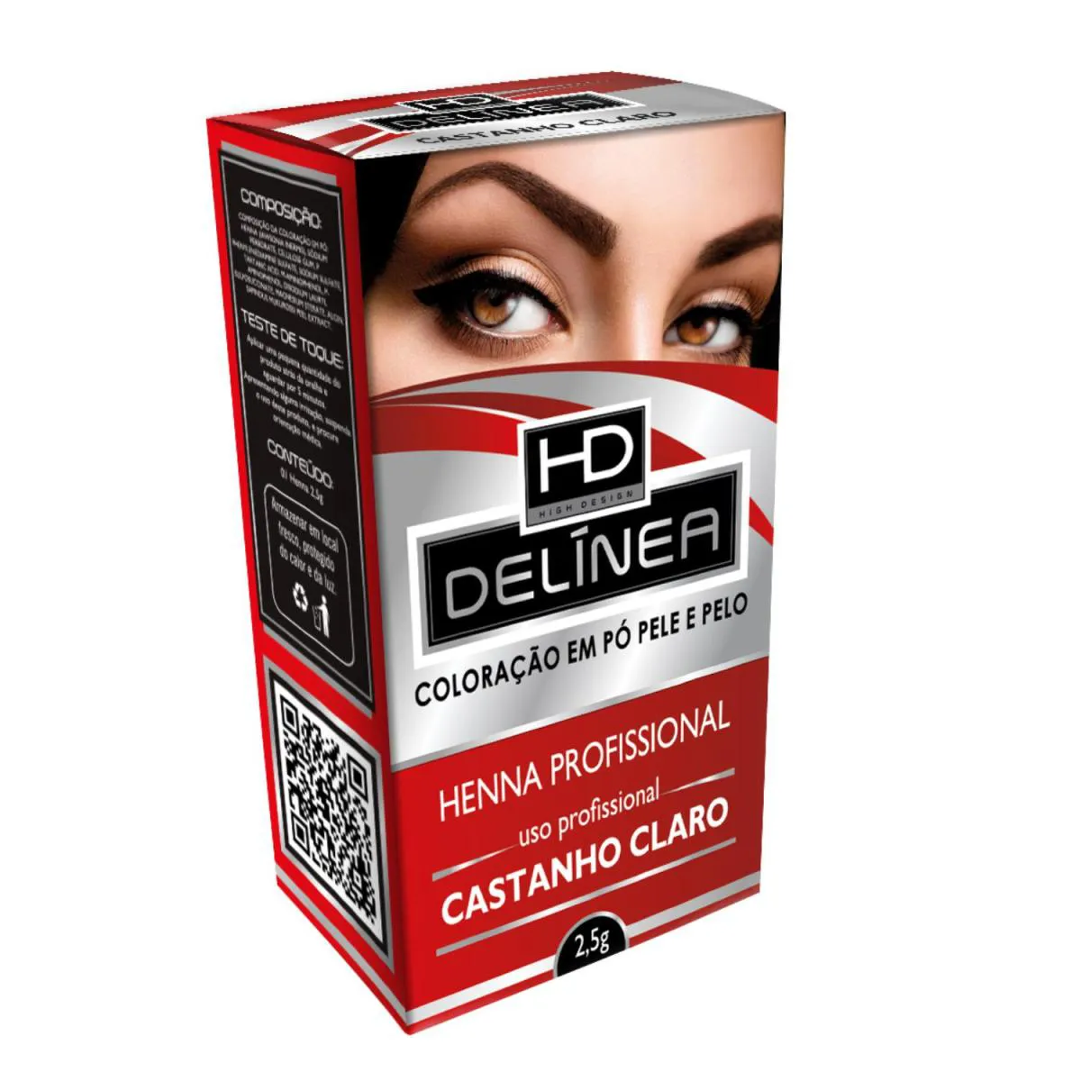 DELINEA HENNA PROFISSIONAL 2,5GR   SOLUÇÃO CREMOSA DE MISTURA 10ML CASTANHO CLARO