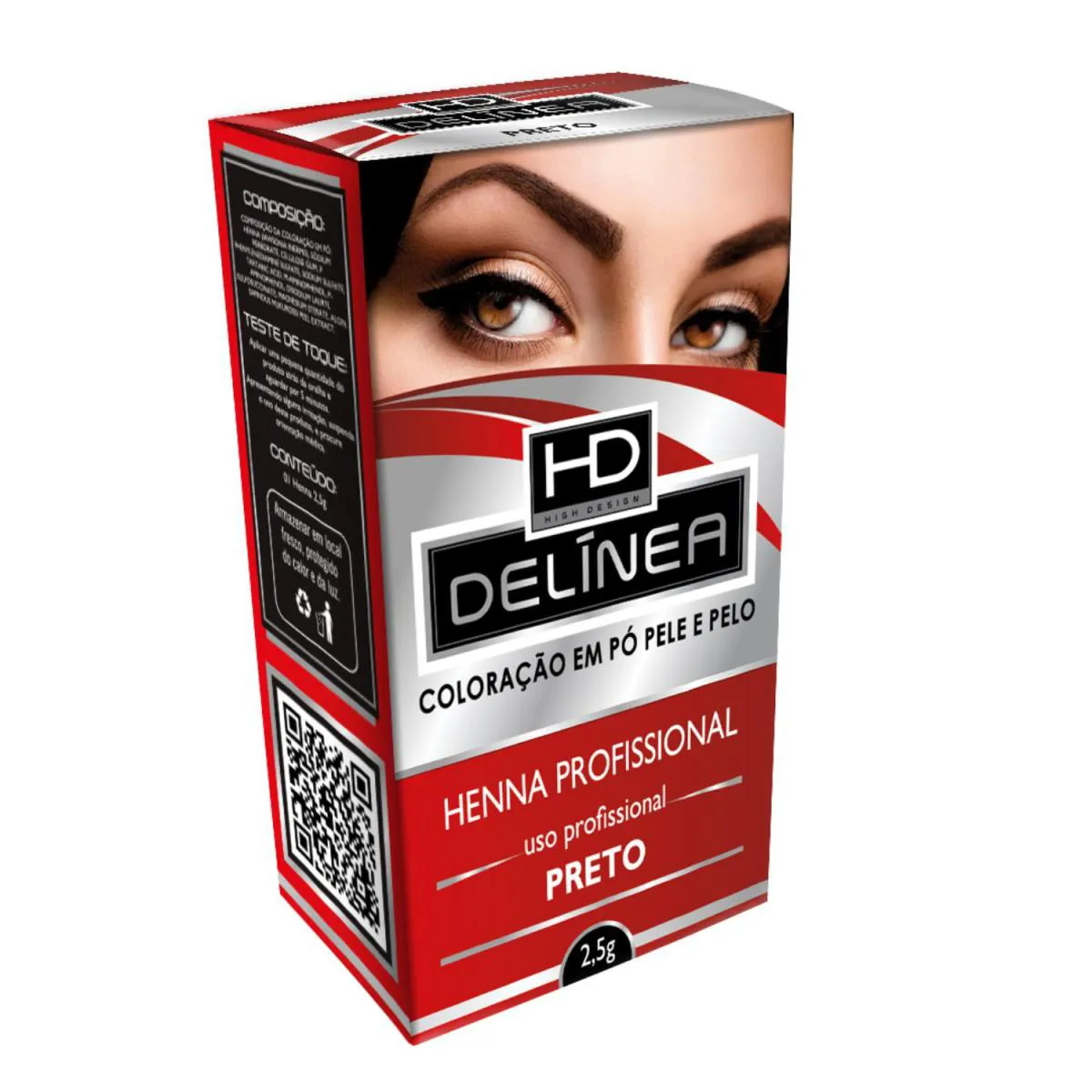 DELINEA HENNA PROFISSIONAL 2,5GR   SOLUÇÃO CREMOSA DE MISTURA 10ML PRETO