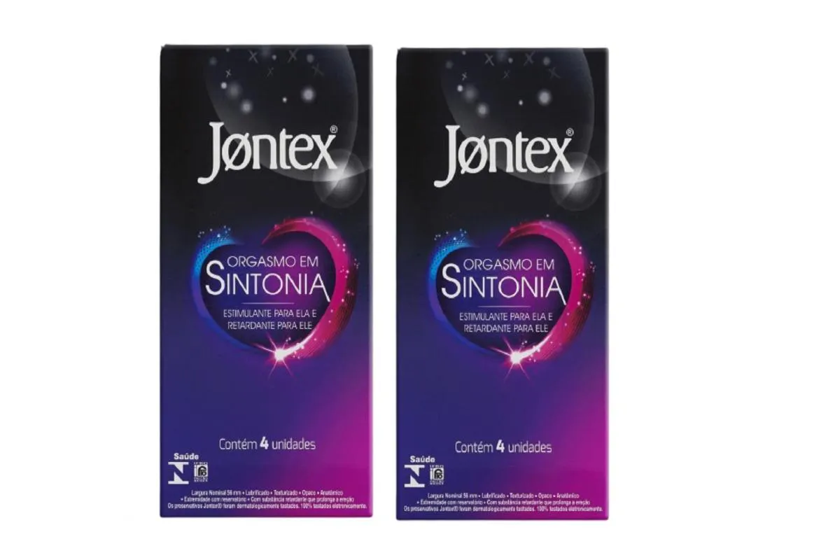 KIT 2 PRESERVATIVO JONTEX ORGASMO EM SINTONIA - 4 UN