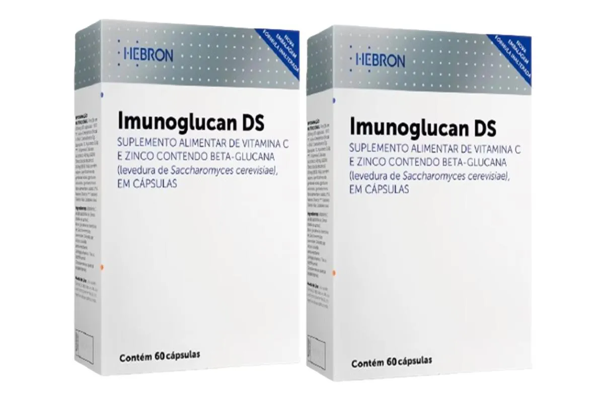 KIT 2 SUPLEMENTO IMUNOGLUCAN DS VIT C E ZINCO 60 CáPS