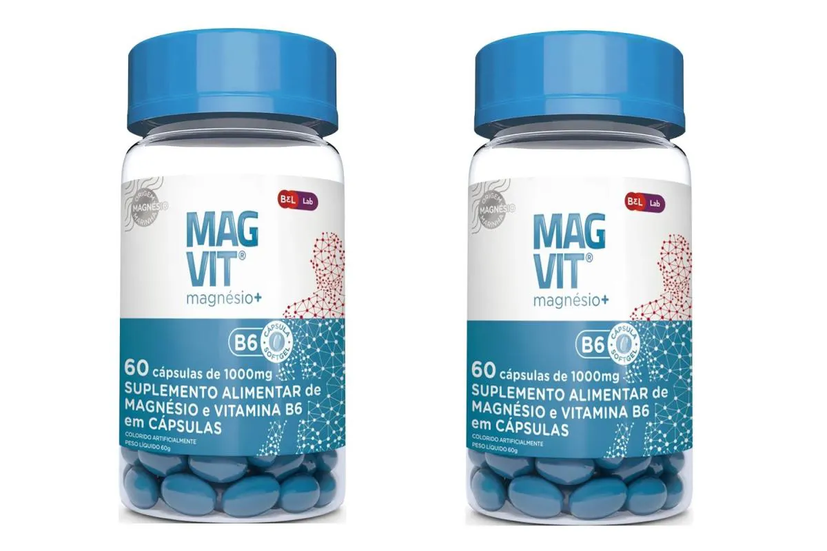 KIT 2 SUPLEMENTO MAGVIT MAGNéSIO+VITAMINA B6 30CPS - MAGVIT