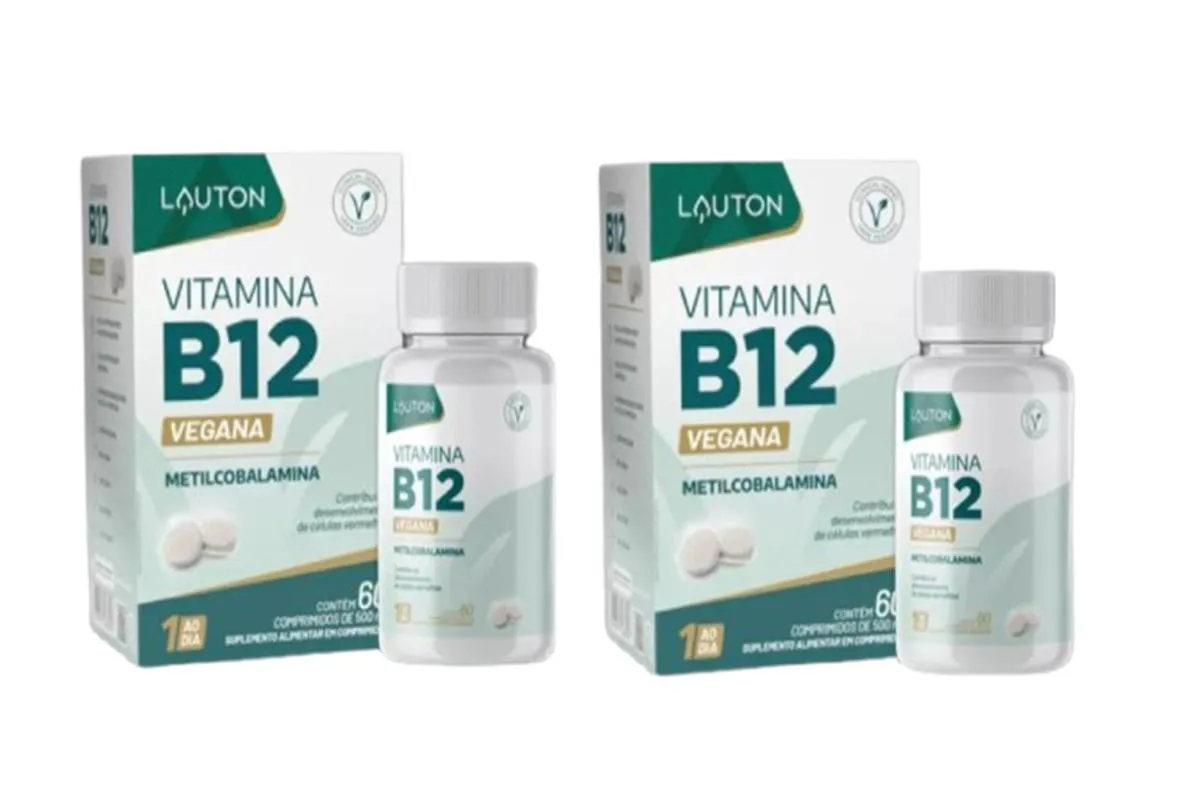 KIT 2 VITAMINA B12 VEGANA METILCOBALAMINA - 60 COMPRIMIDOS