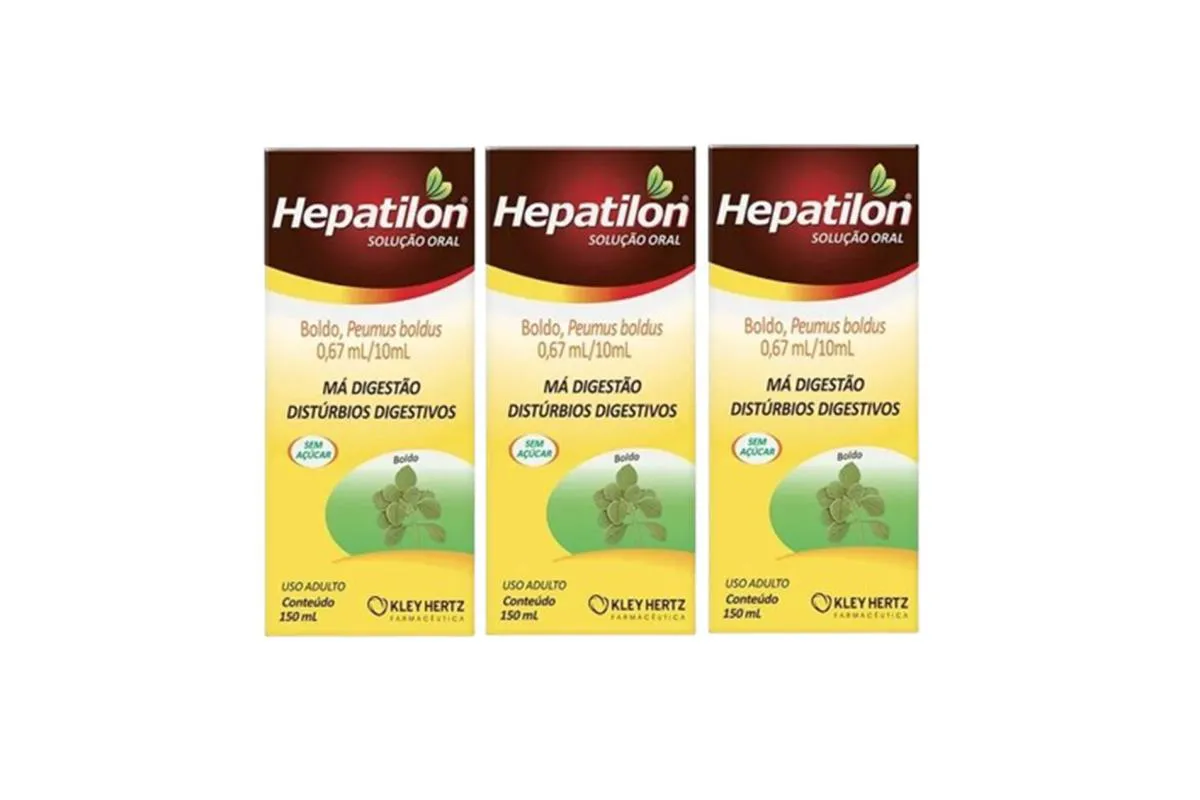 KIT 3 HEPATILON SOLUçãO ORAL SABOR BOLDO - Má DIGESTãO 150ML