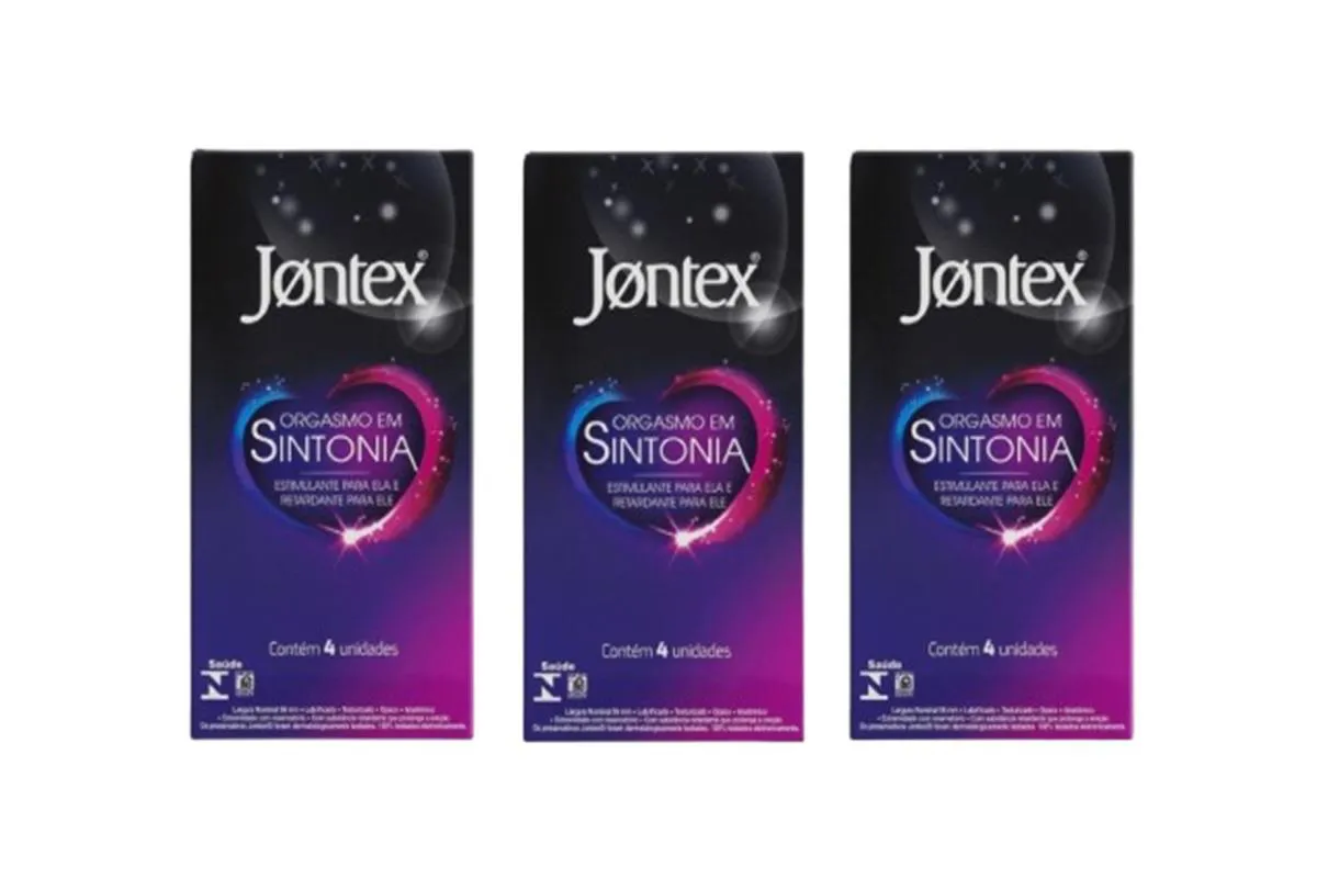 KIT 3 PRESERVATIVO JONTEX ORGASMO EM SINTONIA - 4 UN