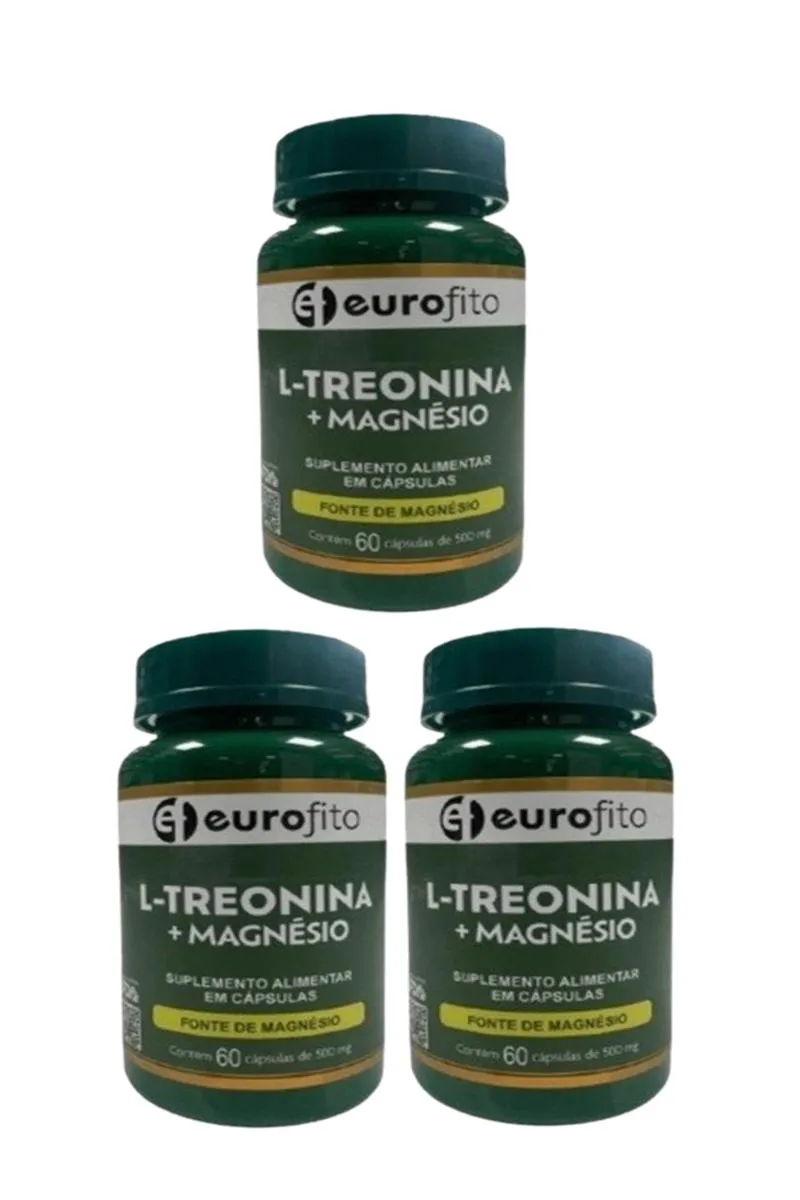 KIT 3 SUPLEMENTO L-TREONINA+MAGNESIO 60 CAPS - EUROFITO