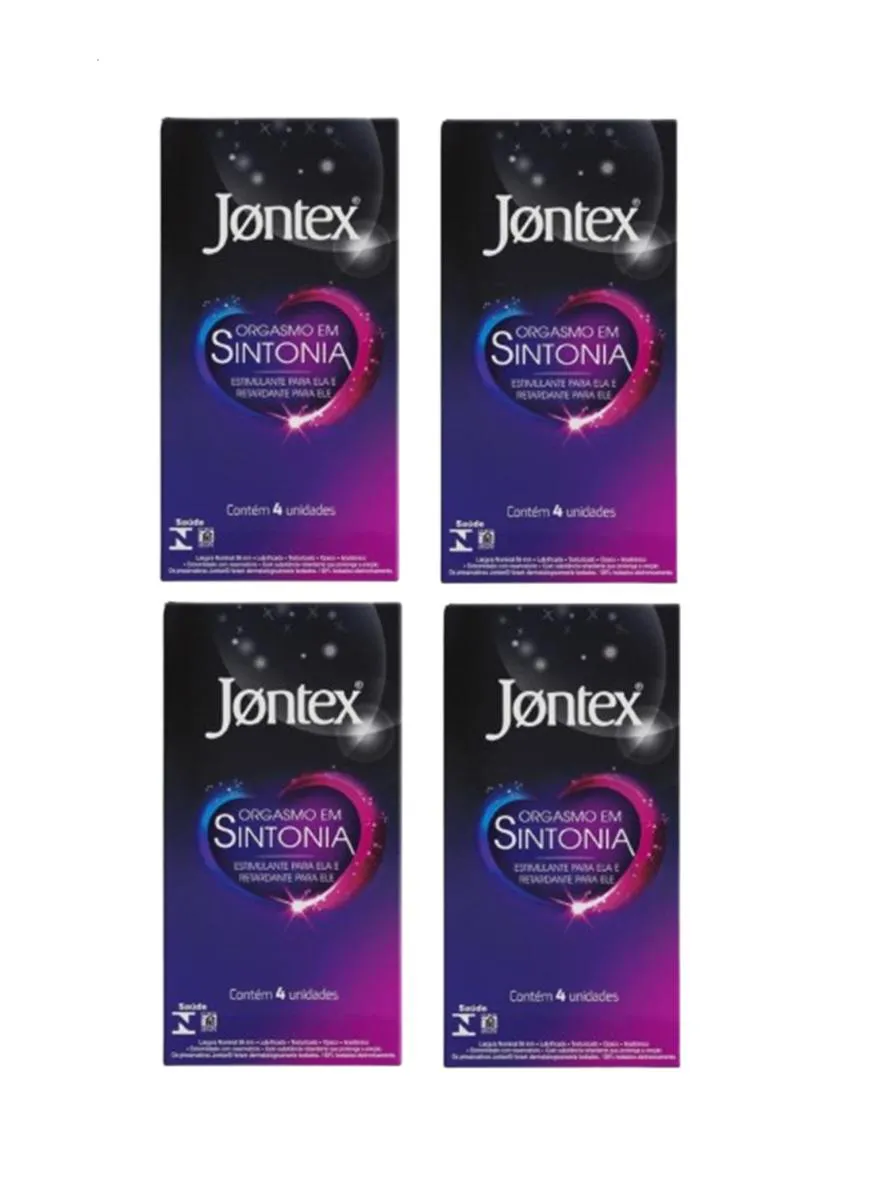 KIT 4 PRESERVATIVO JONTEX ORGASMO EM SINTONIA - 4 UN