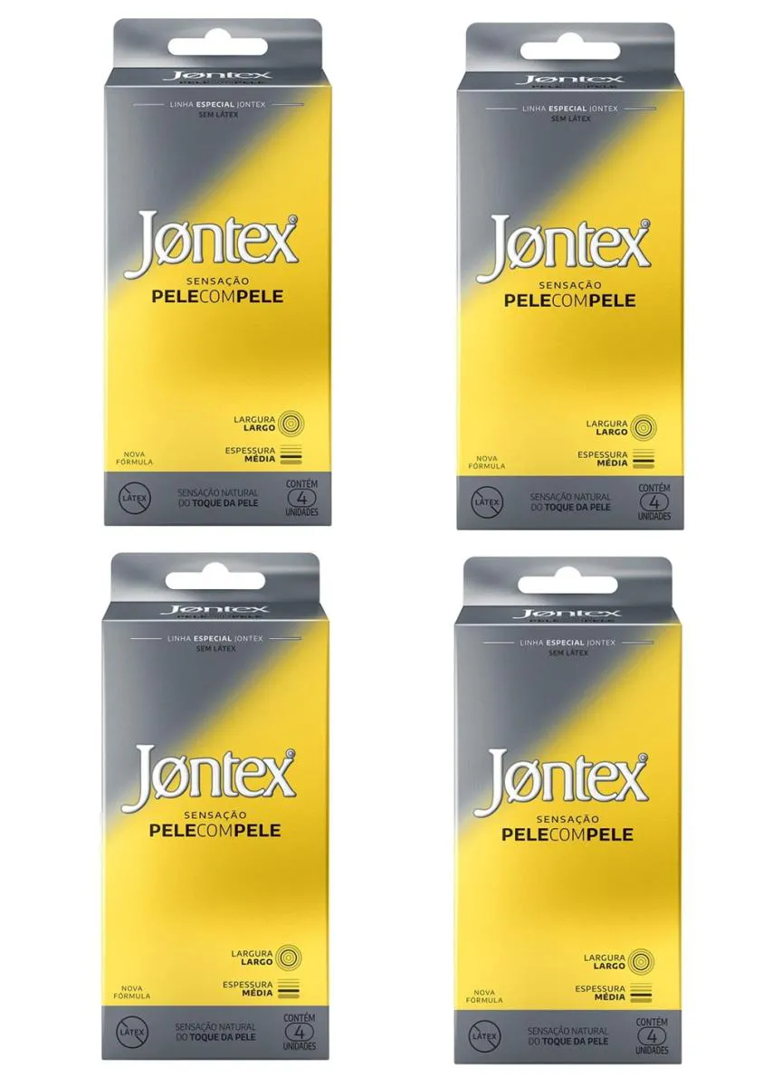 KIT 4 PRESERVATIVO JONTEX PELE COM PELE 4 UNIDADES - JONTEX