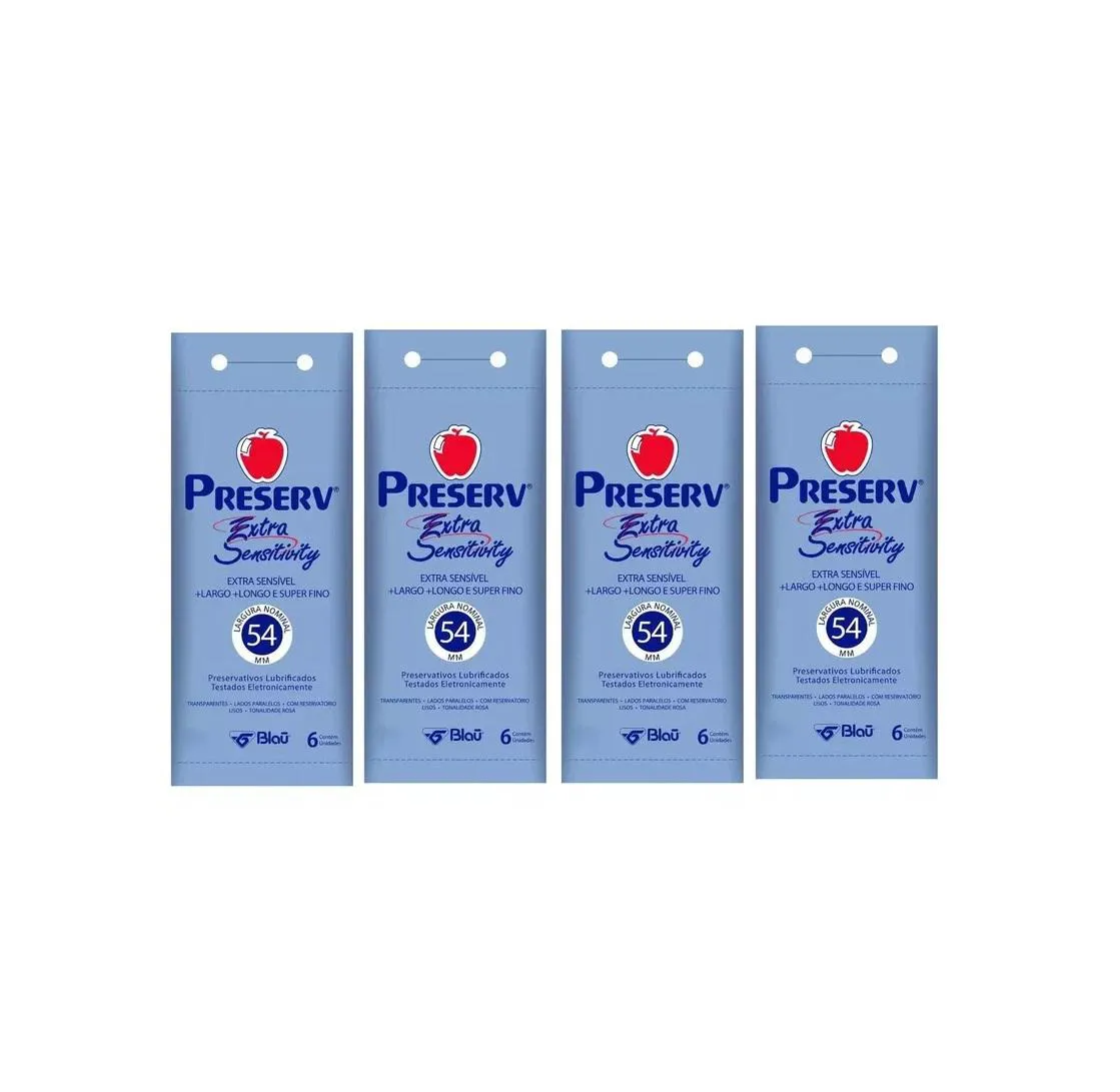 KIT 4 PRESERVATIVO PRESERV EXTRA SENSITIVITY 6 UN - BLAU