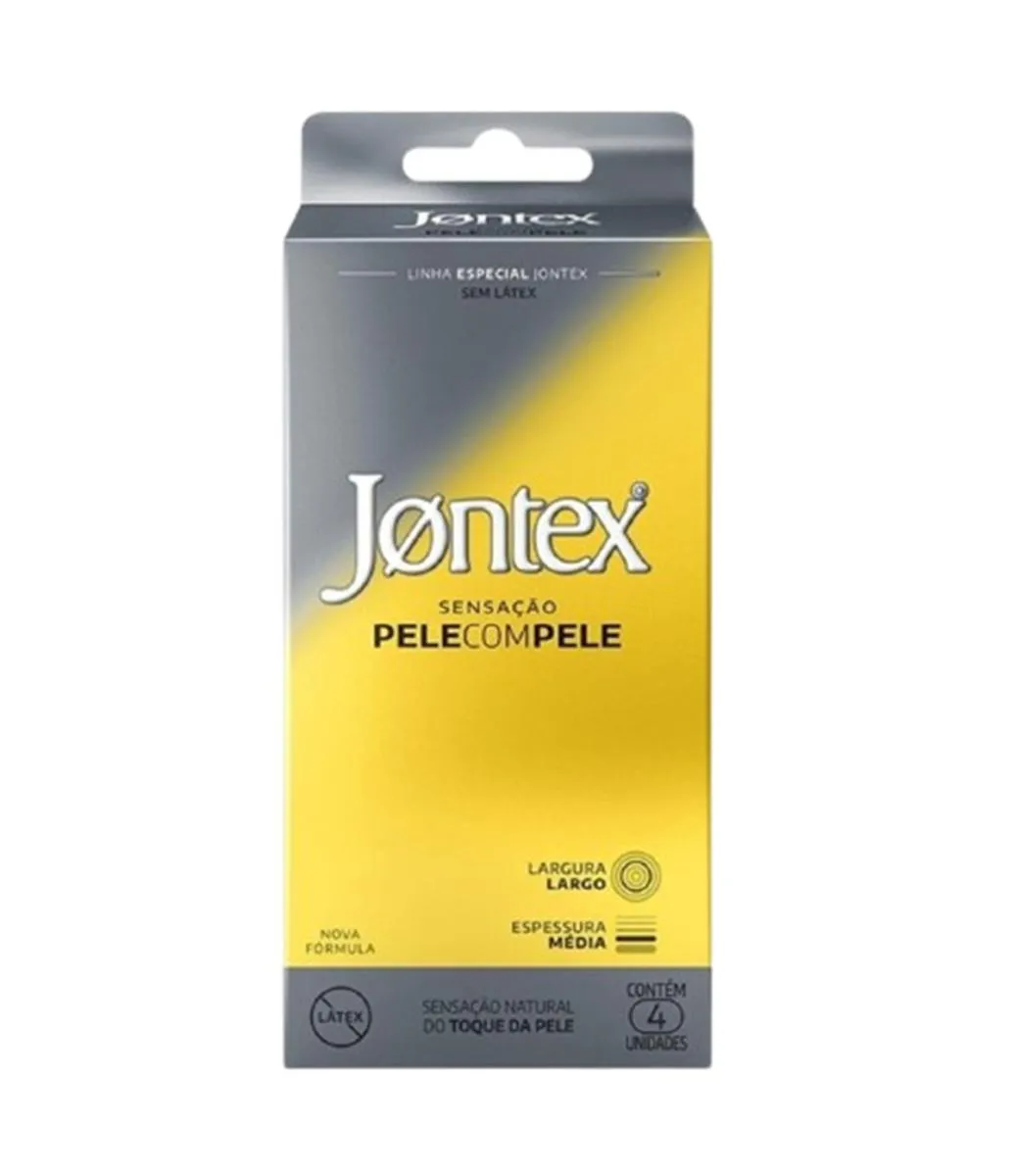 PRESERVATIVO JONTEX PELE COM PELE COM 4 UNIDADES