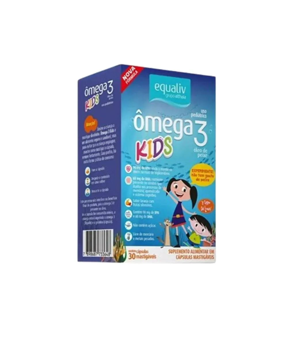 SUPLEMENTO ÔMEGA 3 KIDS 30 CáPSULAS MASTIGáVEIS - EQUALIV
