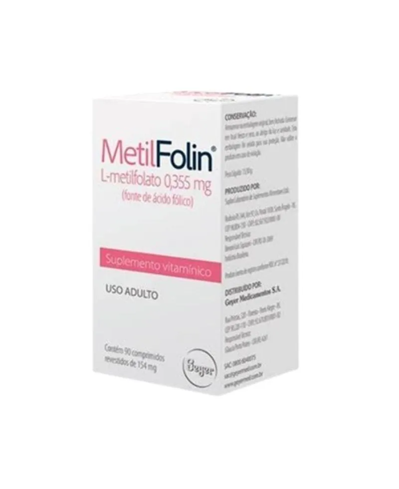 SUPLEMENTO VITAMíNICO METILFOLIN COM 90 COMPRIMIDOS S/ SABOR