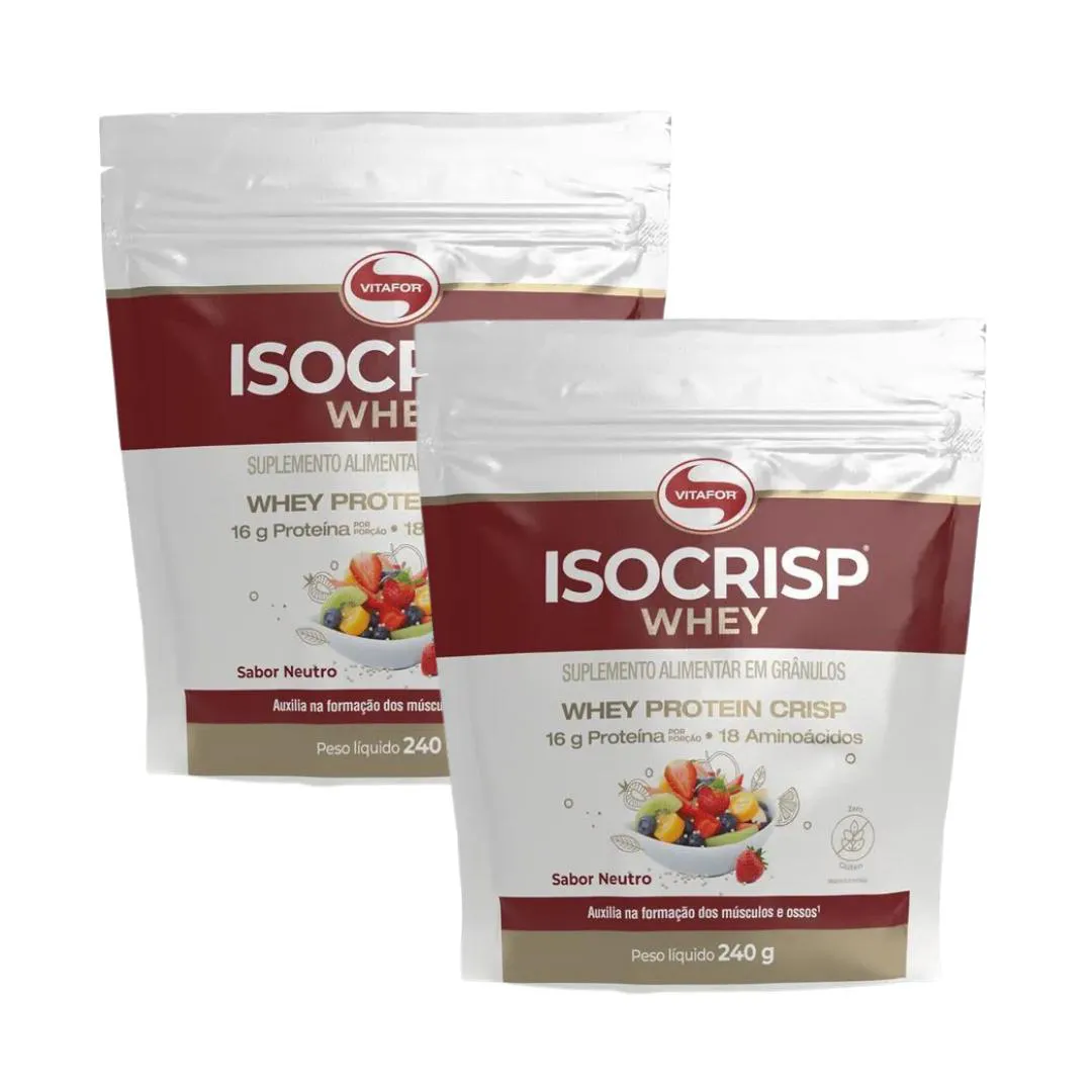 KIT 2 ISOCRISP WHEY POUCH - 240G - VITAFOR