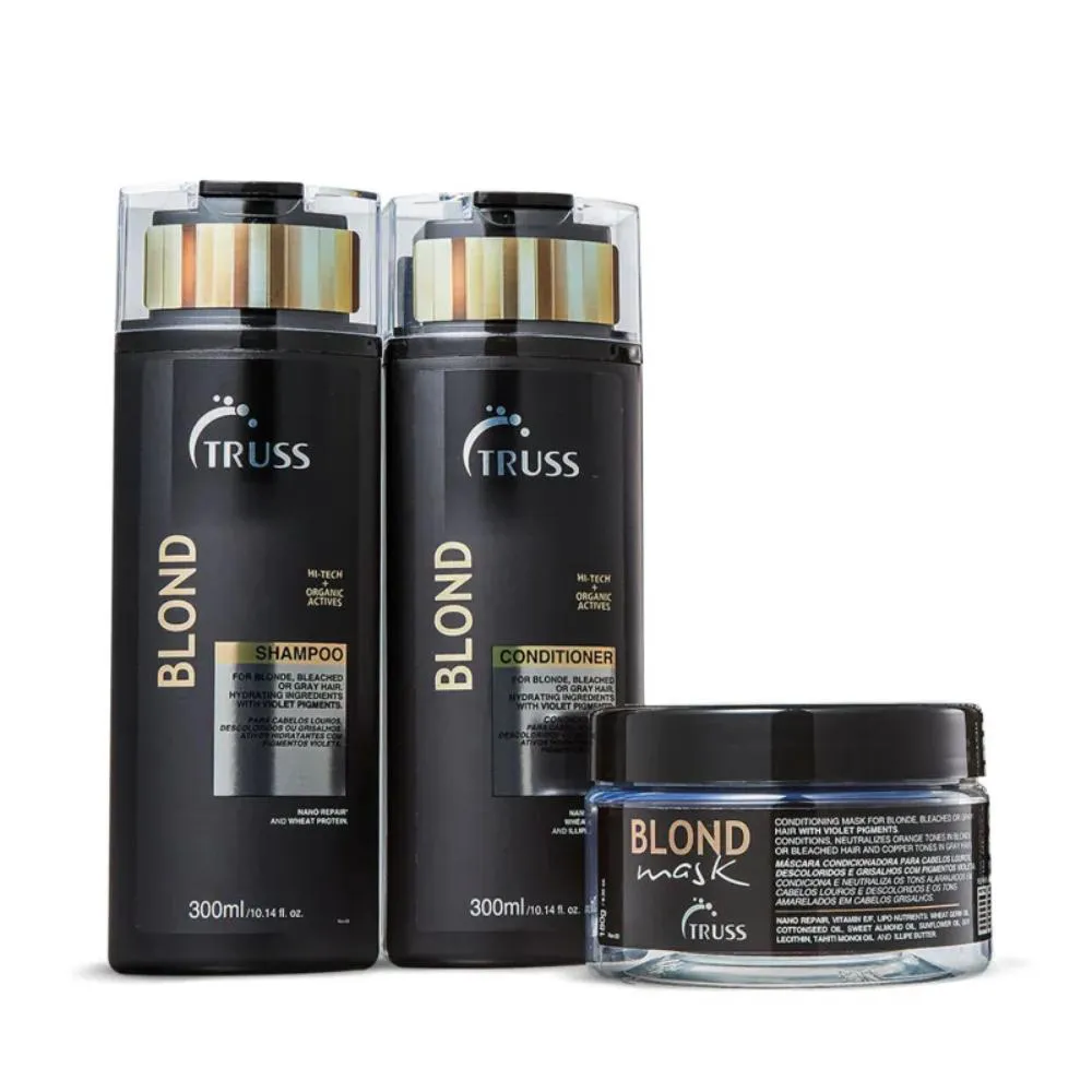 COMBO TRUSS MASK BLOND SHAMPOO E CONDICIONADOR 300ML + BLOND MASK 180G