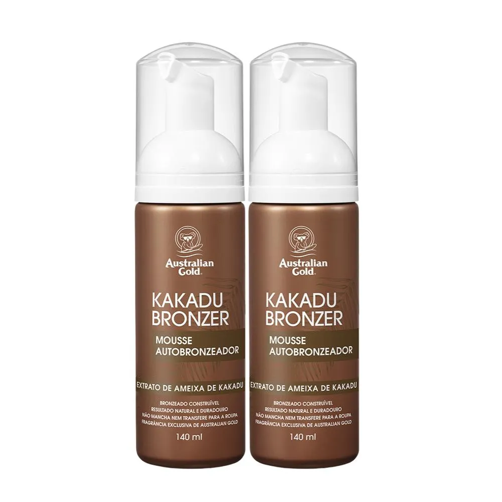 KIT 2 MOUSSES AUTOBRONZEADORES AUSTRALIAN GOLD KAKADU 140ML