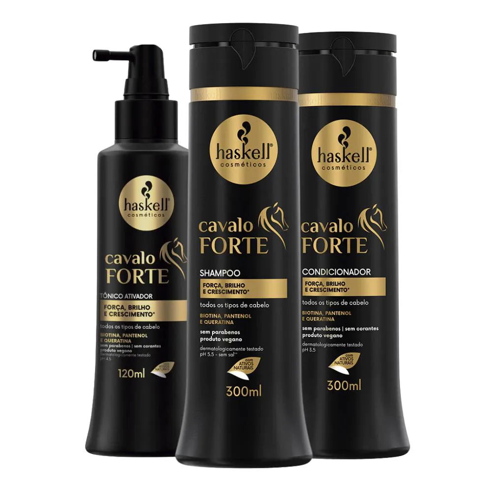KIT CAVALO FORTE HASKELL 300ML SH COND E TôNICO