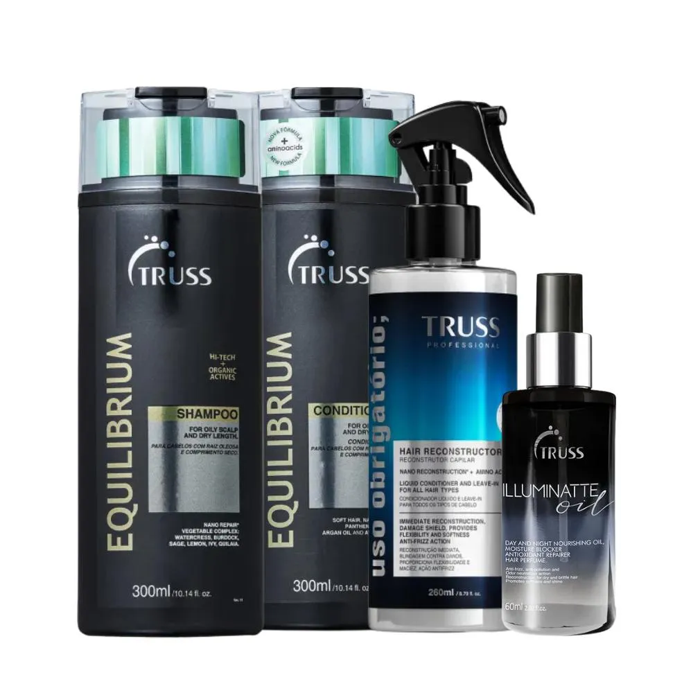 KIT TRUSS EQUILIBRIUM ILLUMINATTE OIL RECONSTRUTOR (4 PRODUTOS)