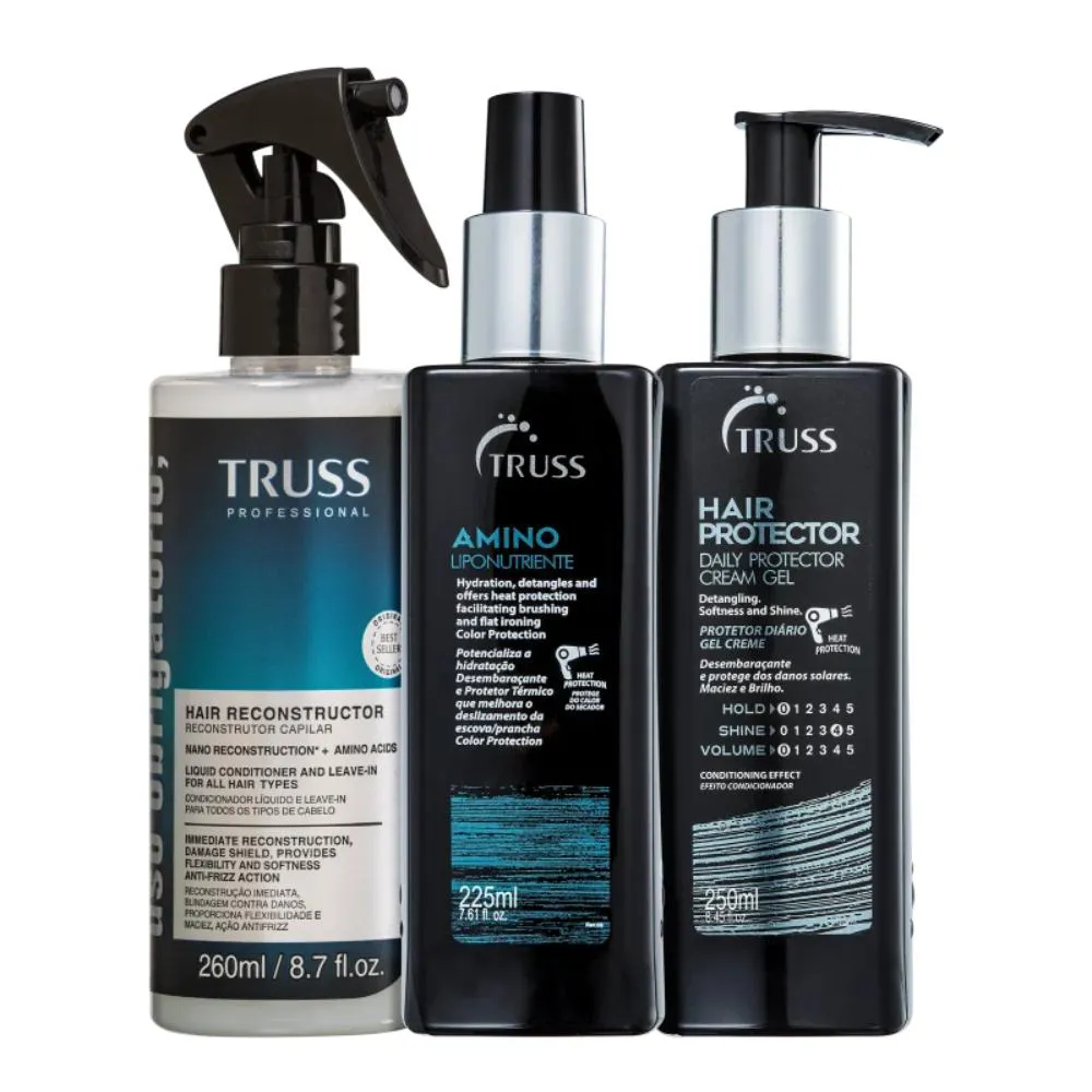KIT TRUSS USO OBRIGATóRIO AMINO HAIR PROTECTOR (3 PRODUTOS)