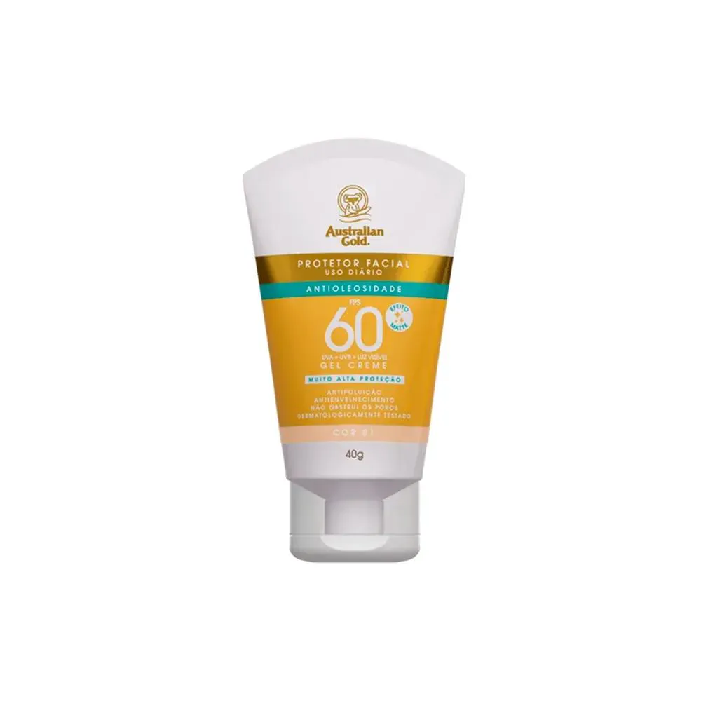 PROTETOR SOLAR FACIAL MATTE AUSTRALIAN GOLD COR 01 FPS 60 40G