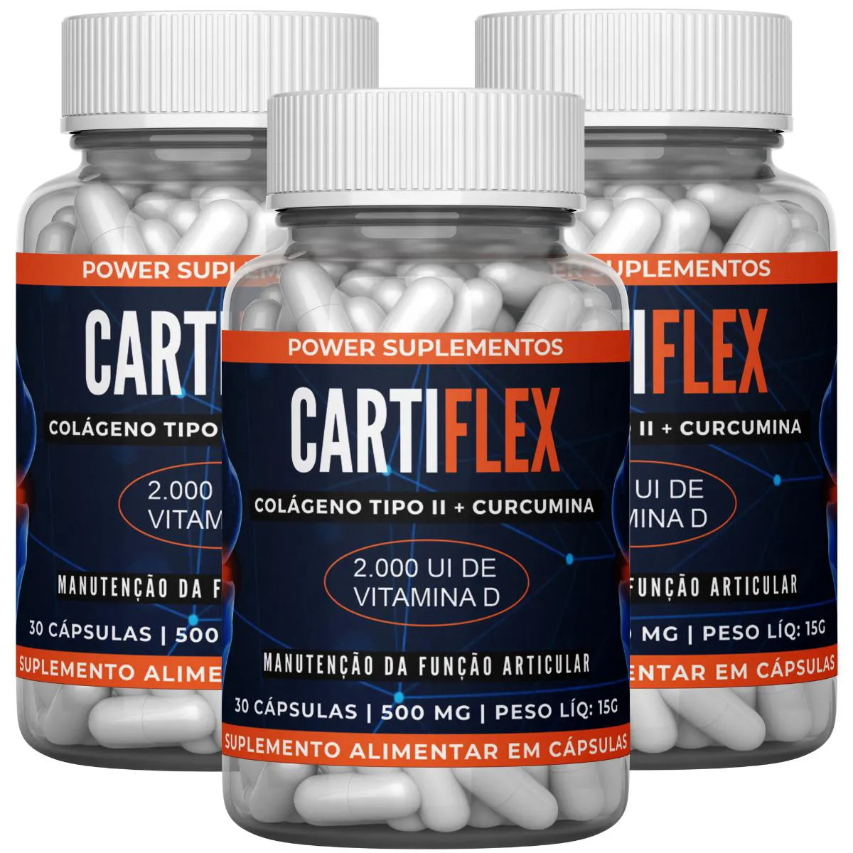 3 SUPLEMENTOS CARTIFLEX - 90 CáPSULAS