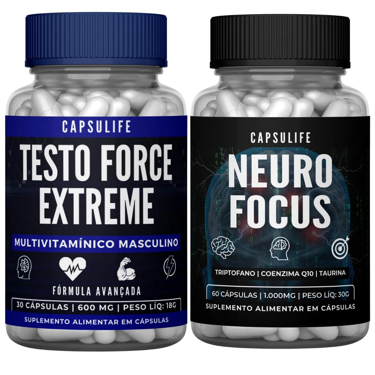 1 SUPLEMENTO TESTO FORCE EXTREME + 1 SUPLEMENTO NEURO FOCO Neutro