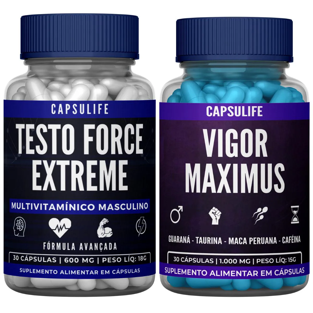 1 SUPLEMENTO TESTO FORCE EXTREME + 1 SUPLEMENTO VIGOR MAXIMUS Neutro