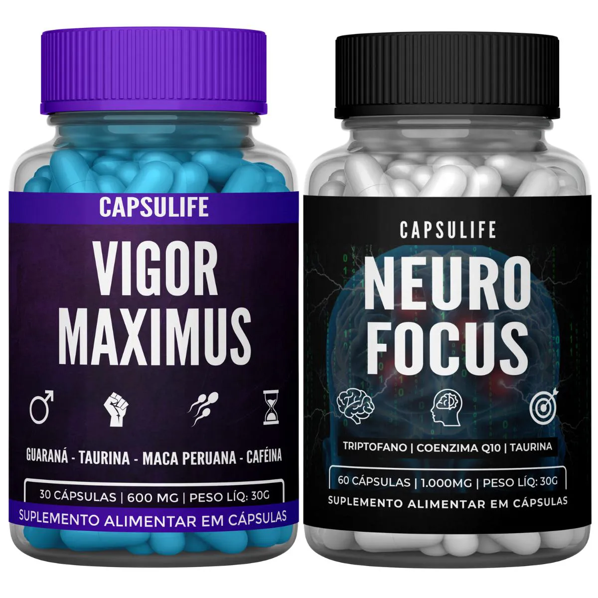 VIGOR MAXIMUS 30 CáPSULAS + 1 NEURO FOCO 30 CáPSULAS Neutro
