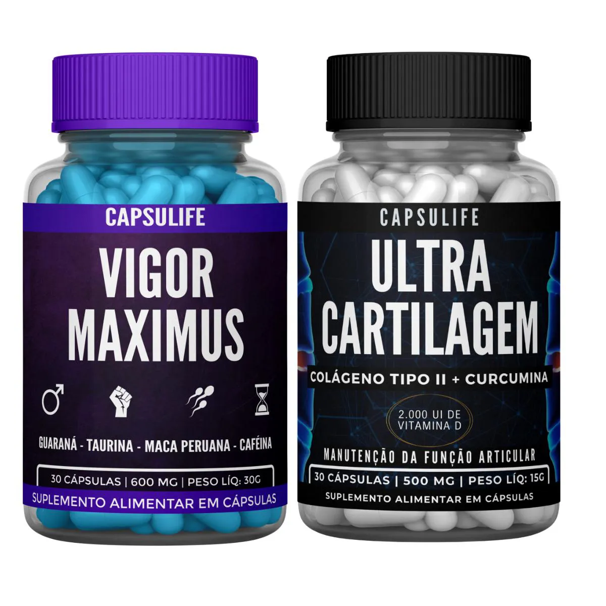 SUPLEMENTO VIGOR MAXIMUS 30CAPS + ULTRA CARTILAGEM 30CAPS Neutro