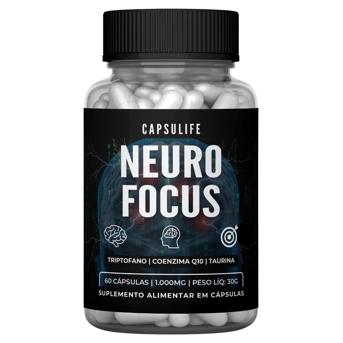 SUPLEMENTO NEURO FOCUS 30 CáPSULAS - CONCENTRAçãO E ATENçãO Neutro