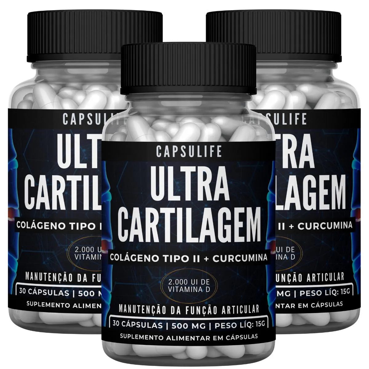3X SUPLEMENTOS ULTRA CARTILAGEM 90 CáPSULAS Neutro