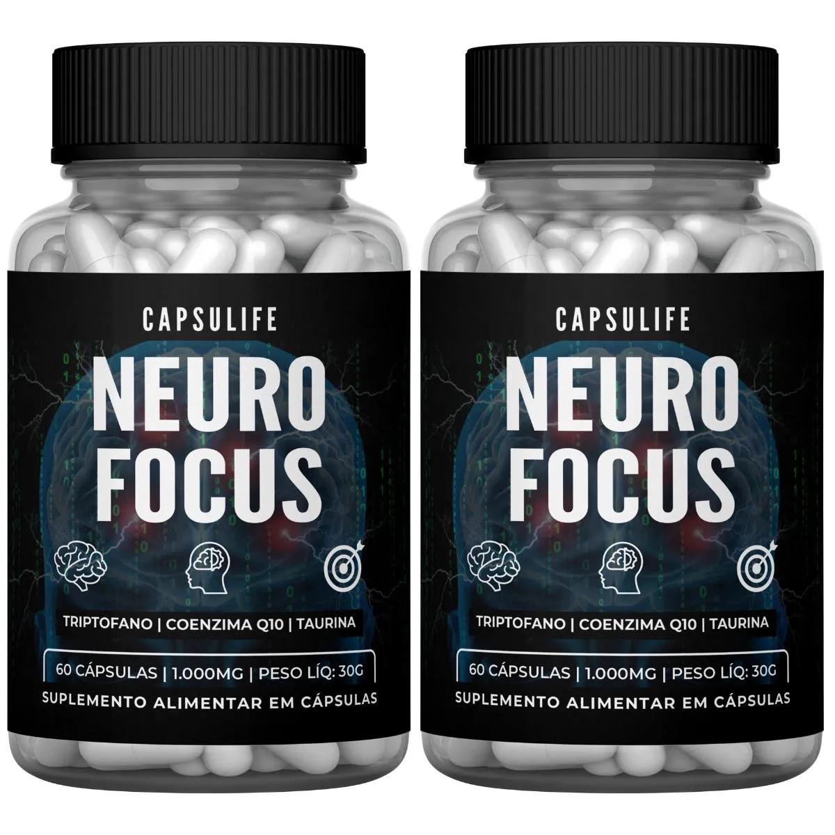 2X SUPLEMENTOS NEURO FOCUS 60 CáPSULAS Neutro