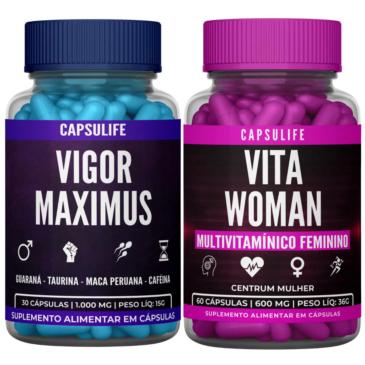 1 VIGOR MAXIMUS 30 CáPSULAS + 1 VITA WOMAN 60 CPAS Neutro