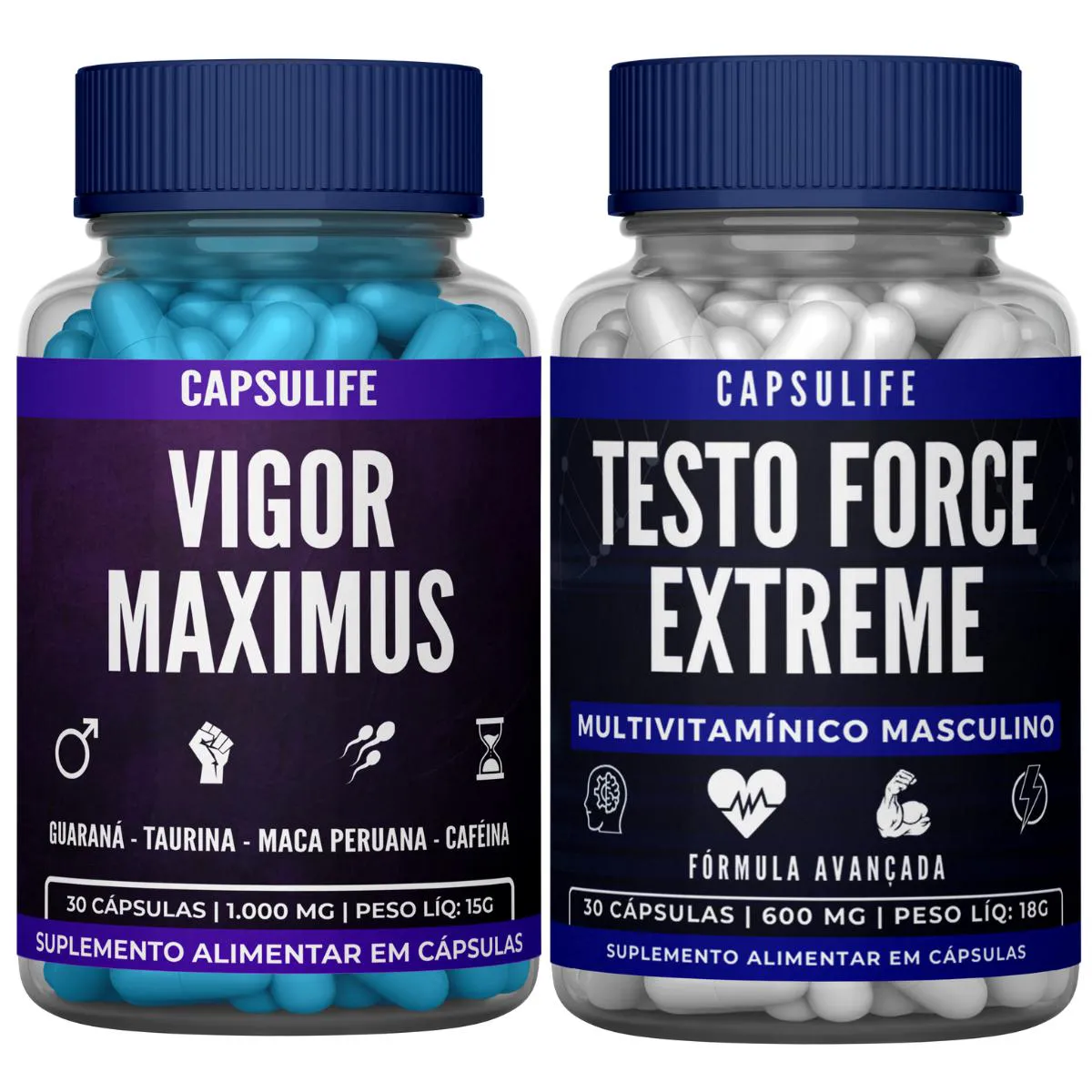 SUPLEMENTO VIGOR MAXIMUS 30 CPS + TESTO FORCE EXTREME 30 CPS Neutro