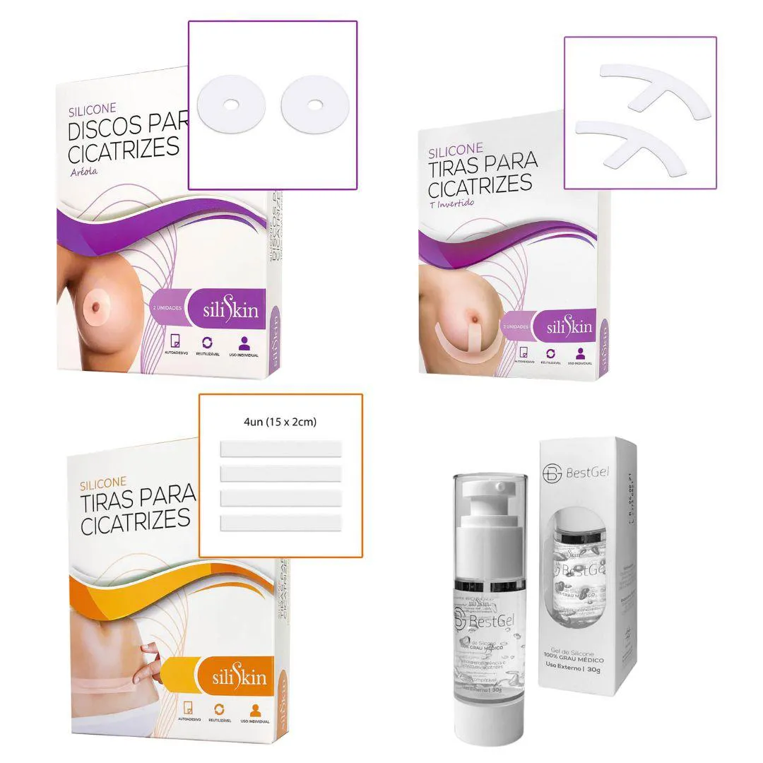 COMBO FITA DISCO ARÉOLA + FITA T + 60CM E BEST GEL SILISKIN