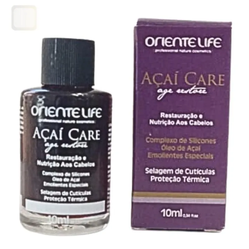 ÓLEO FINALIZADOR PROTETOR TéRMICO AçAí CARE ORIENTE LIFE 10 ML