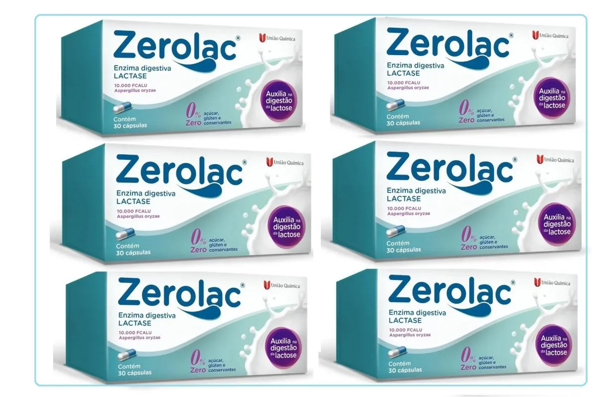 KIT COM 6 ZEROLAC LACTASE 10.000FCC 30CPS - UNIãO QUíMICA