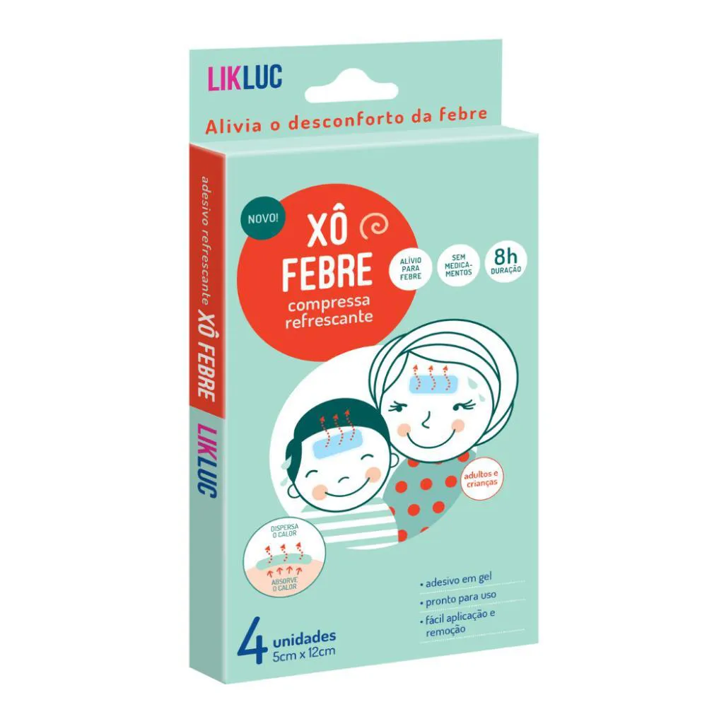 COMPRESSAS REFRESCANTES PARA ALíVIO DA FEBRE 04 UNID LIKLUC