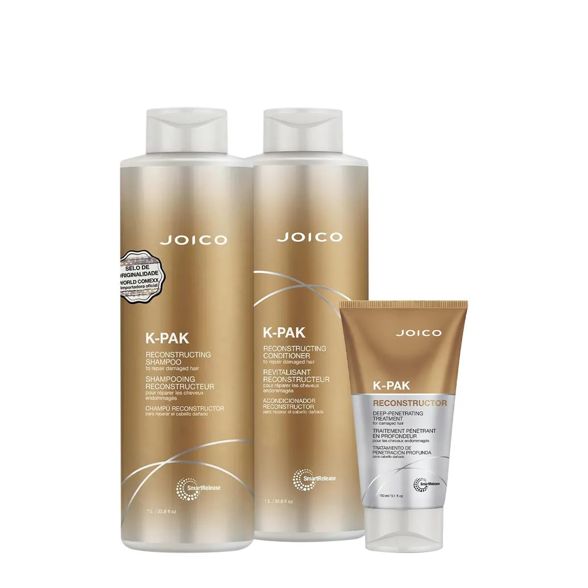 KIT JOICO K-PAK RECONSTRUTOR DEEP LUSTER SALON TOTAL (3 PRODUTOS)