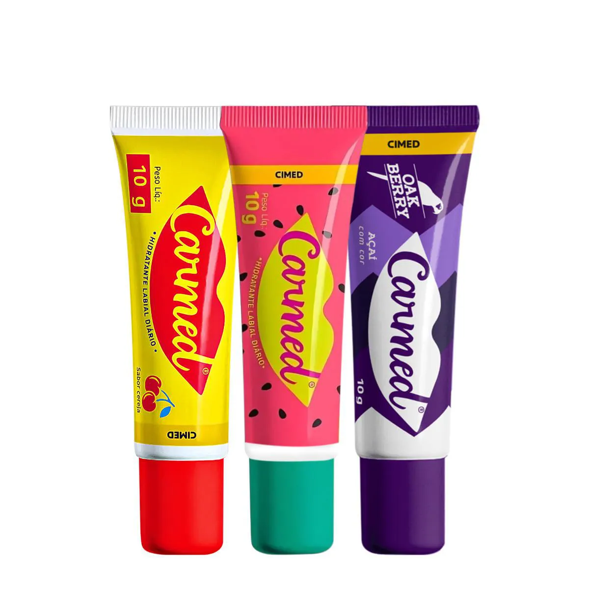 KIT CARMED FRUTAS REFRESCANTES HIDRATANTE LABIAL (3 PRODUTOS)