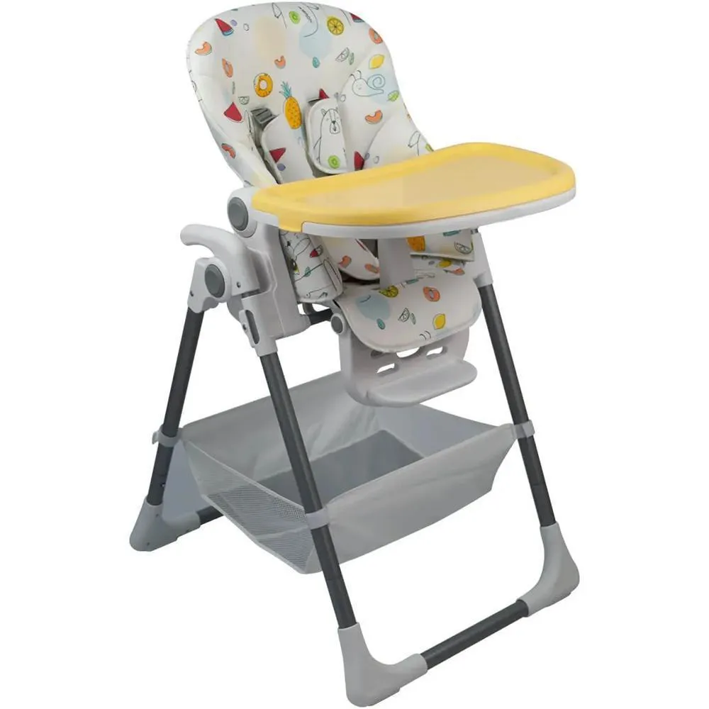 CADEIRA DE ALIMENTAçãO BELLE COMPACTA E DOBRáVEL AMARELA - PREMIUM BABY
