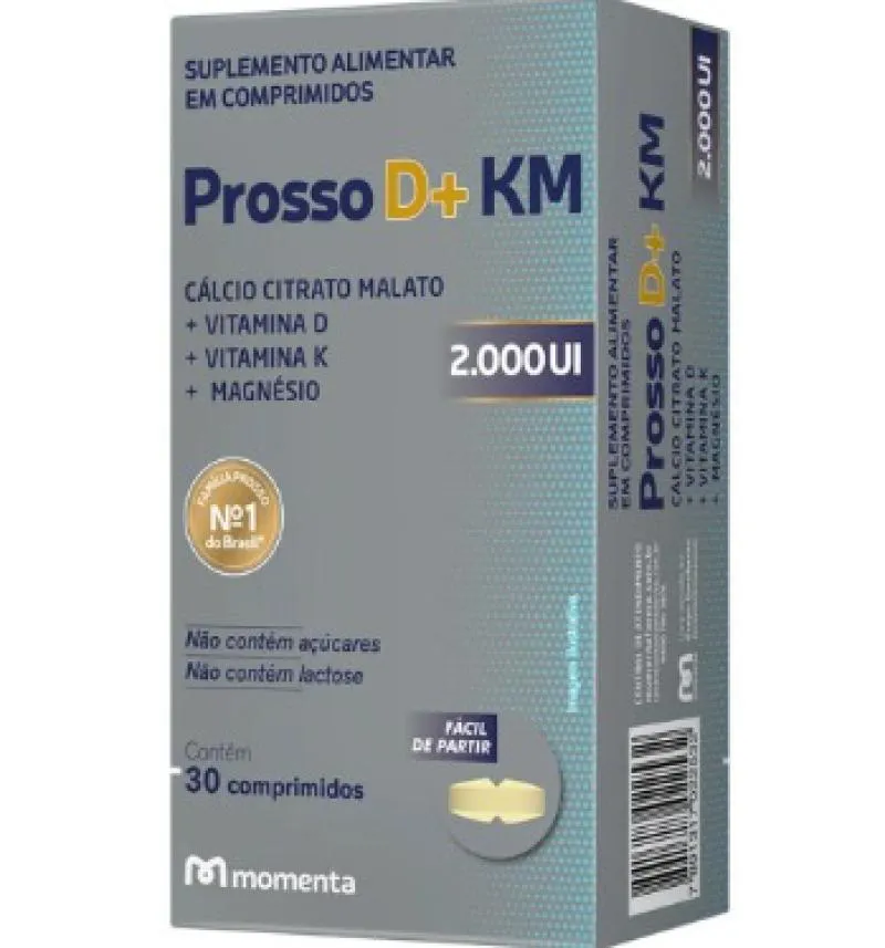 PROSSO D+ KM SUPLEMENTO ALIMENTAR 2.000UI COM 30 COMPRIMIDOS