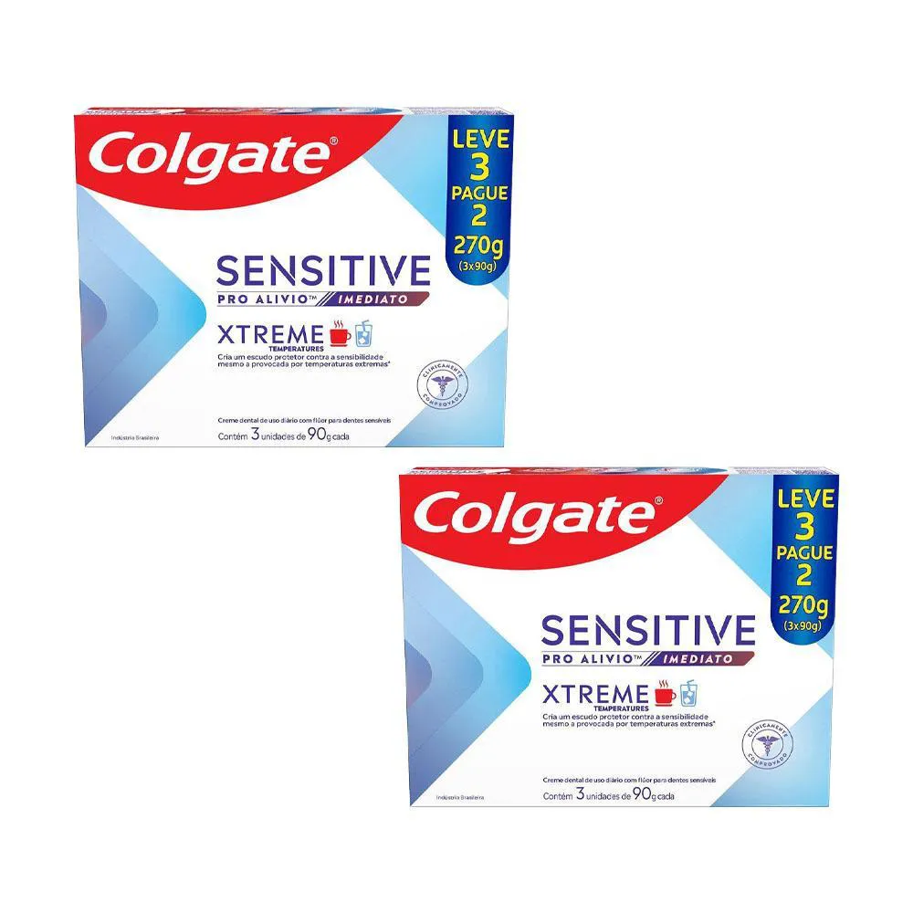 KIT 2 PACK CREME DENTAL COLGATE SENSITIVE PRO ALíVIO IMEDIATO XTREME 6X90G