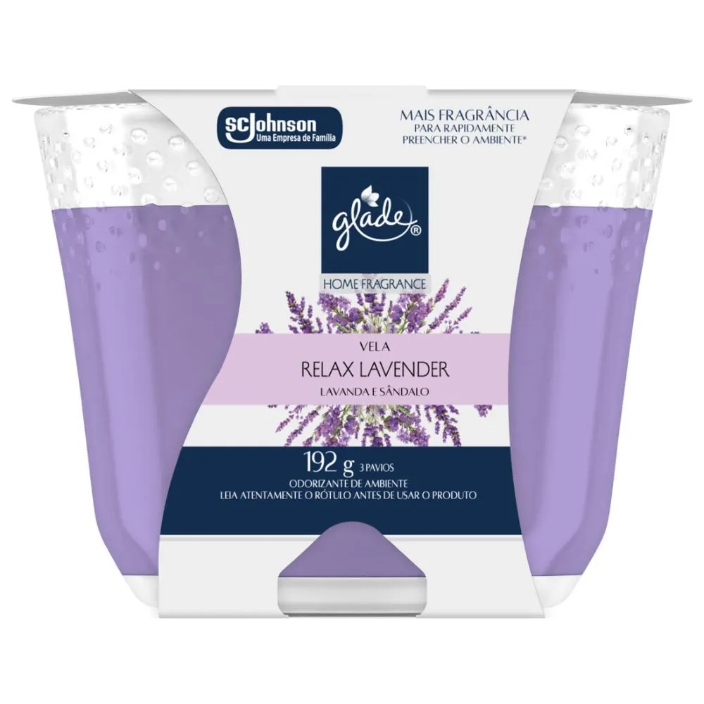 VELA PERFUMADA RELAX LAVENDER GLADE HOME FRAGRANCE 192G