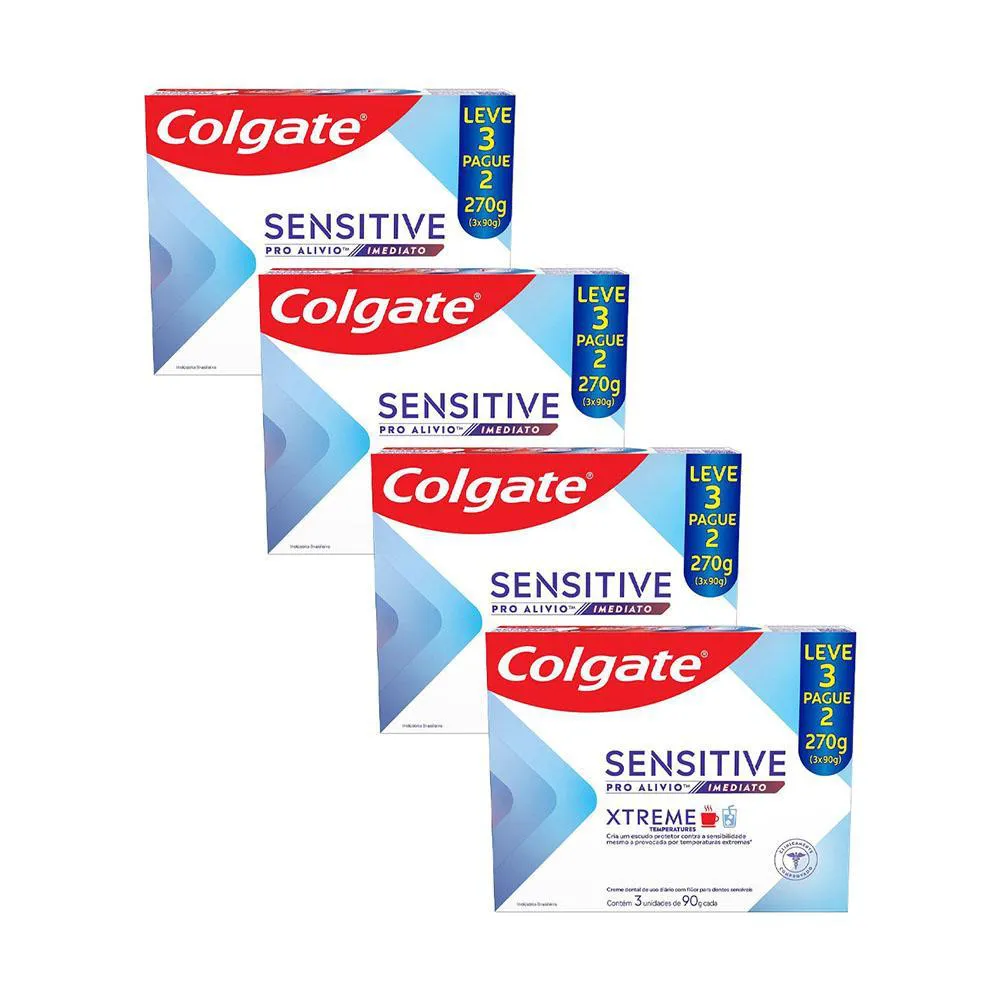 KIT PACK 4 CREME DENTAL COLGATE SENSITIVE PRO ALíVIO IMEDIATO XTREME 12X90G
