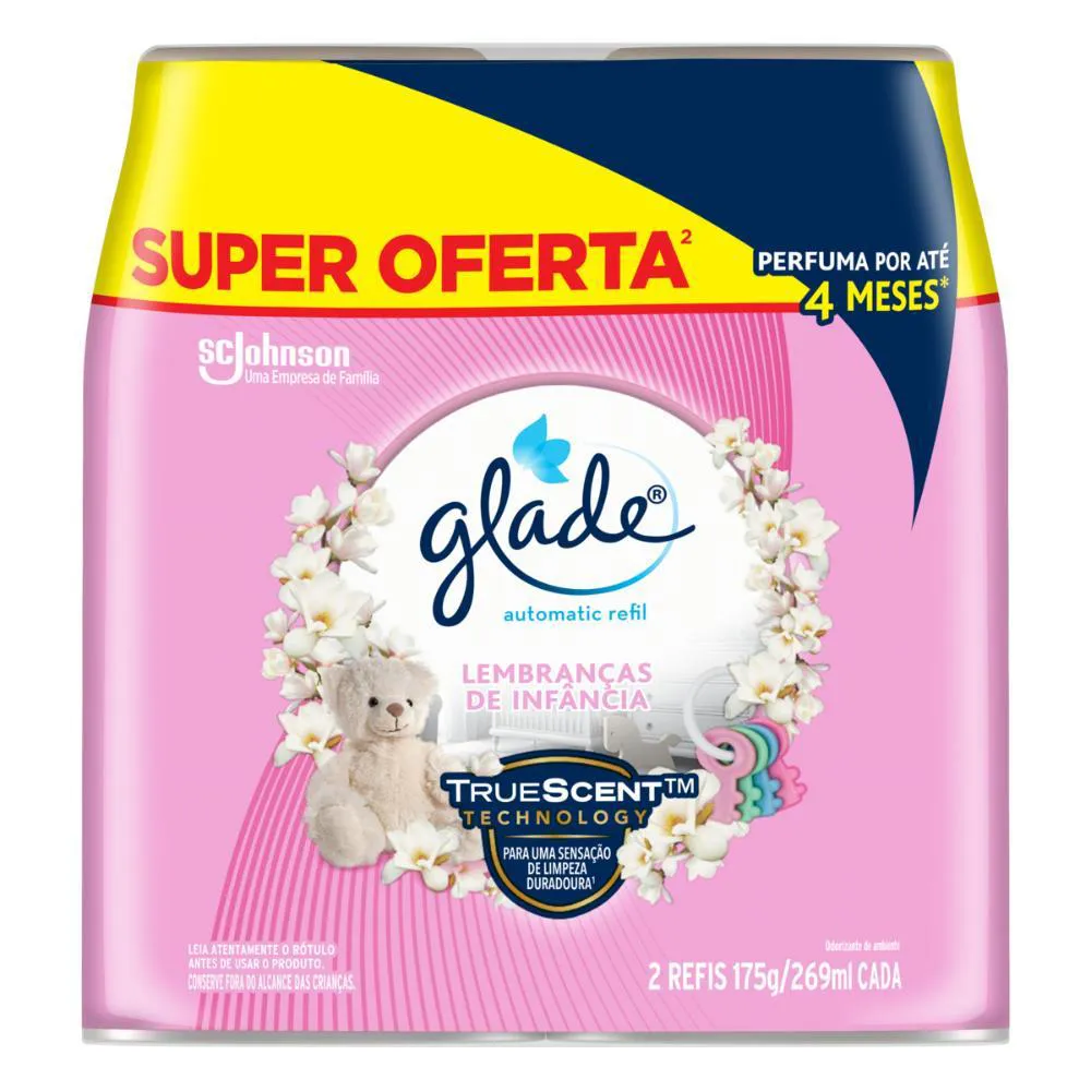 PACK ODORIZADOR DE AMBIENTE AUTOMATIC GLADE LEMBRANçAS DE INFâNCIA COM 2UN DE 269ML