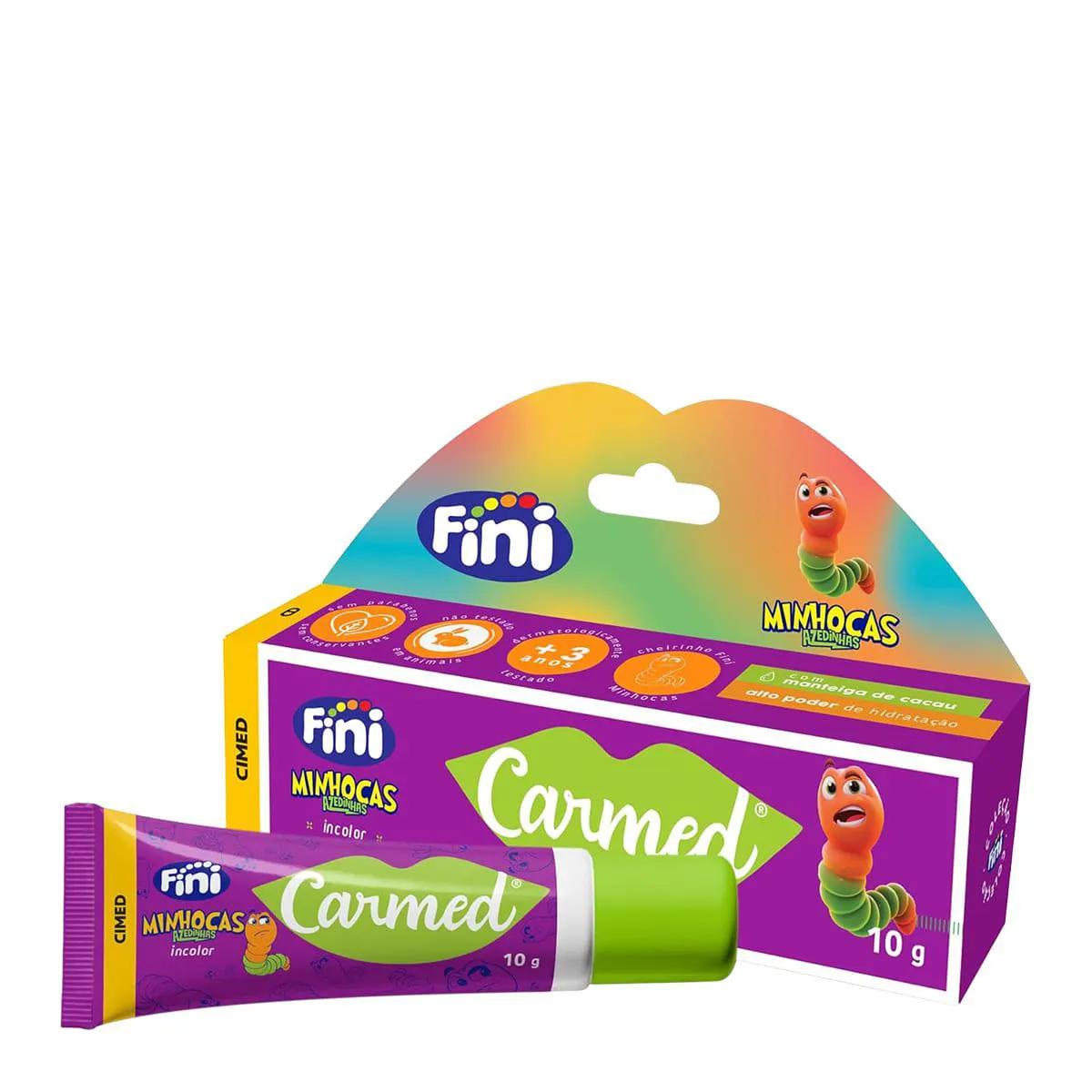 CARMED FINI MINHOCAS AZEDINHAS INCOLOR - HIDRATANTE LABIAL 10G