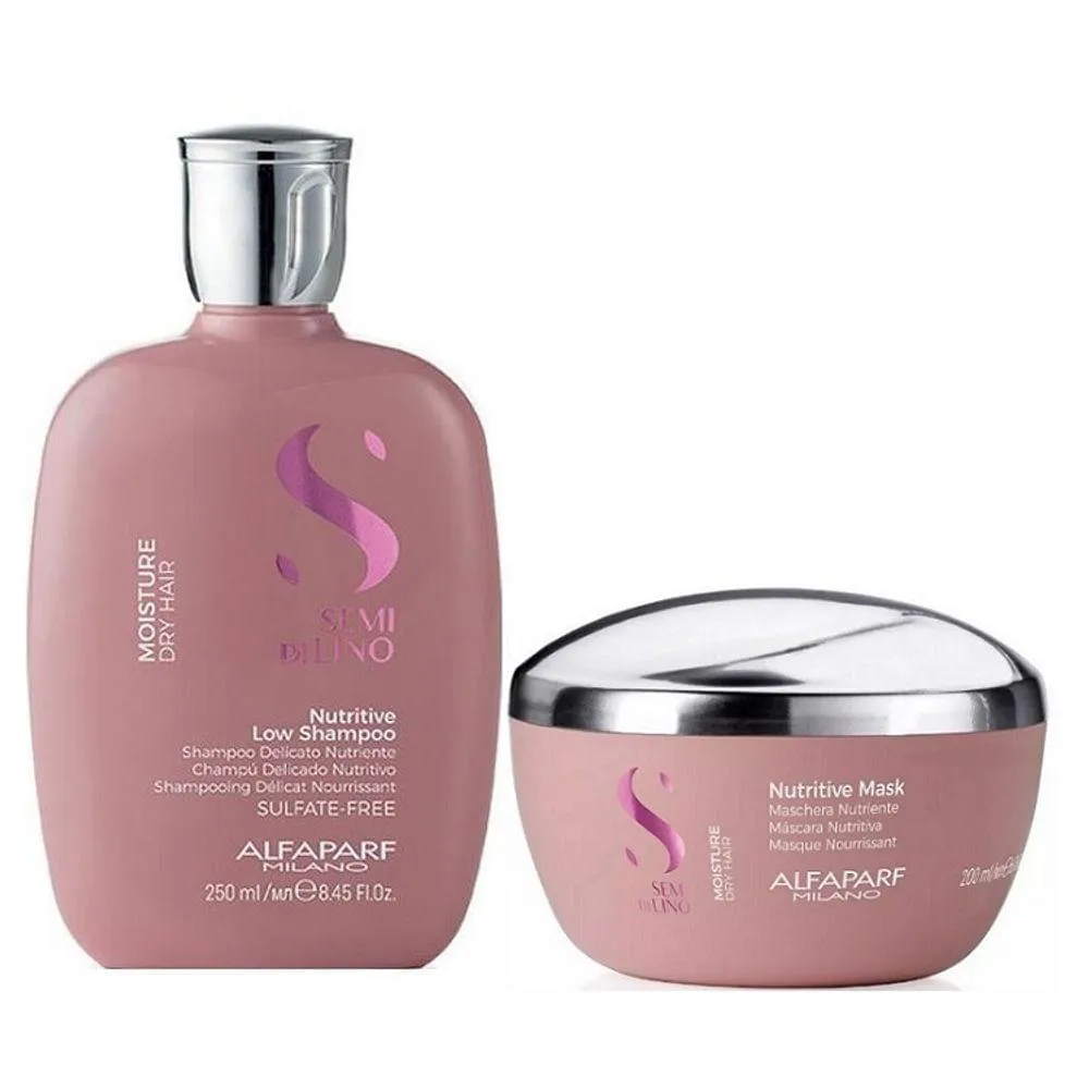 KIT DE NUTRIçãO EXPRESS ALFAPARF SEMI DI LINO MOISTURE PEQUENO