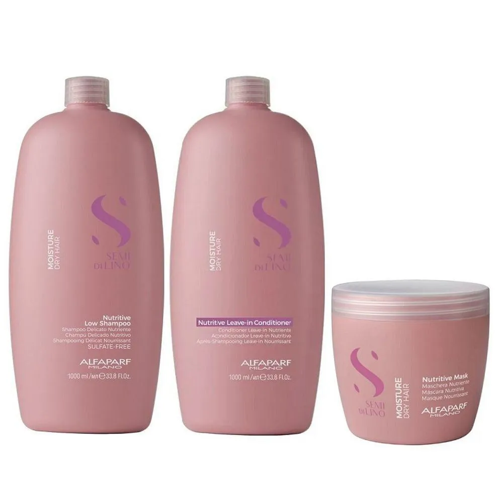 KIT DE TRATAMENTO LEAVE-IN ALFAPARF SEMI DI LINO MOISTURE GRANDE