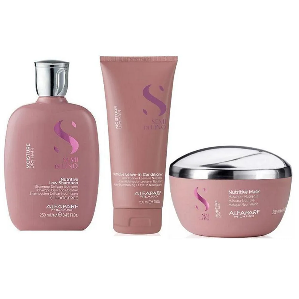 KIT DE TRATAMENTO LEAVE-IN ALFAPARF SEMI DI LINO MOISTURE PEQUENO