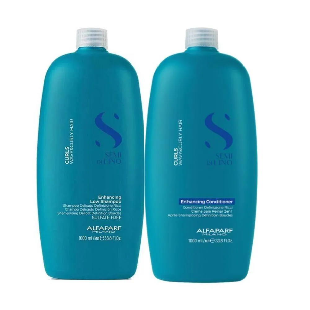 KIT SHAMPOO E CONDICIONADOR ALFAPARF SEMI DI LINO CURLS GRANDE
