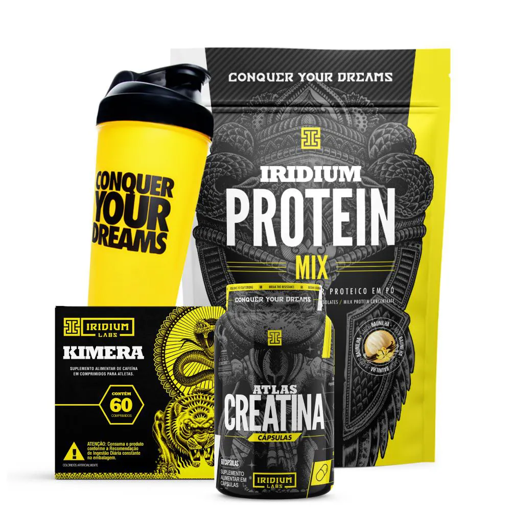 WHEY PROTEIN MIX + KIMERA THERMO + ATLAS CREATINA 60 CáPS + ACESSóRIO.  Baunilha